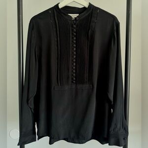 Lafayette 148 New York Black Silk Blouse